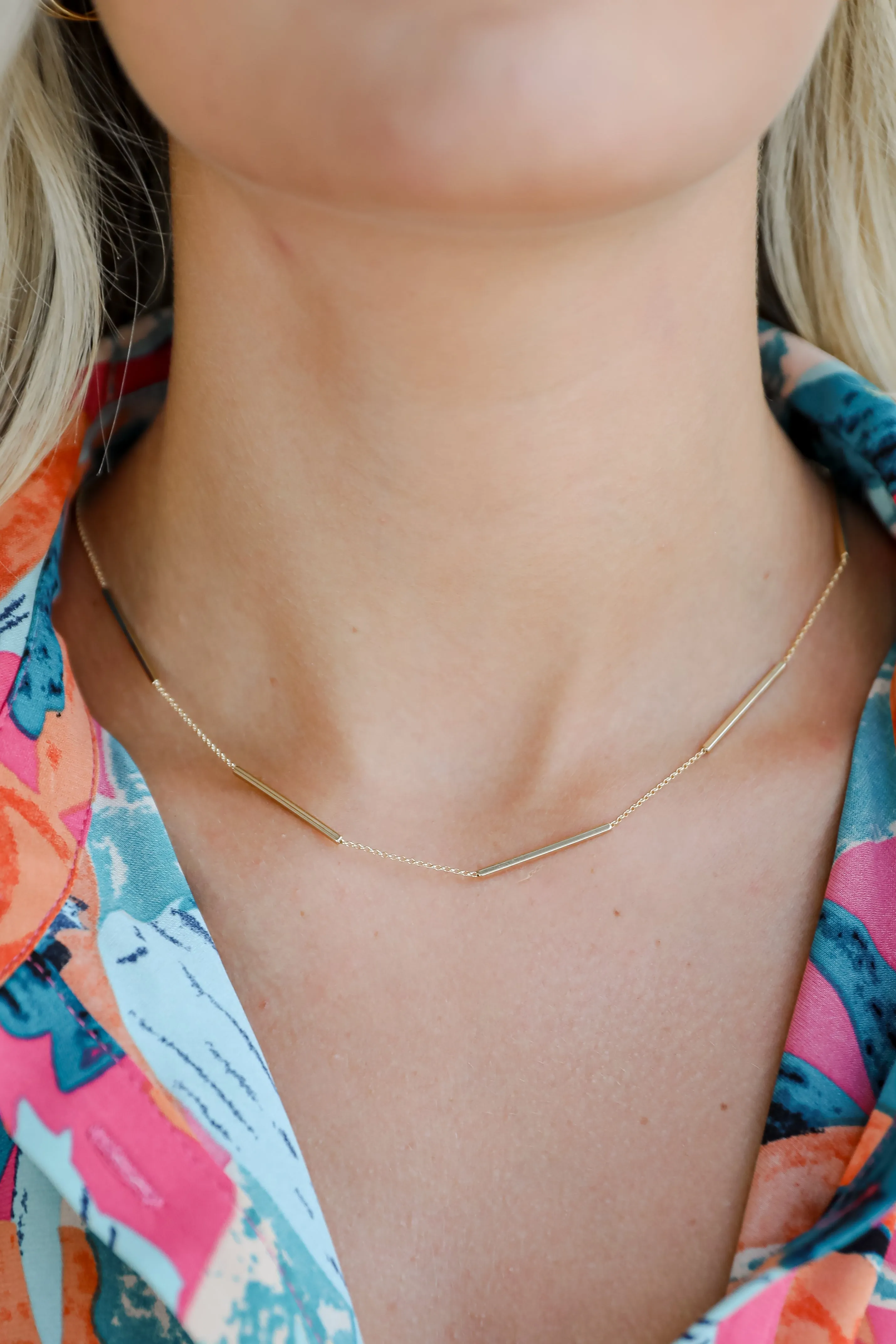 Andrea Gold Bar Chain Necklace