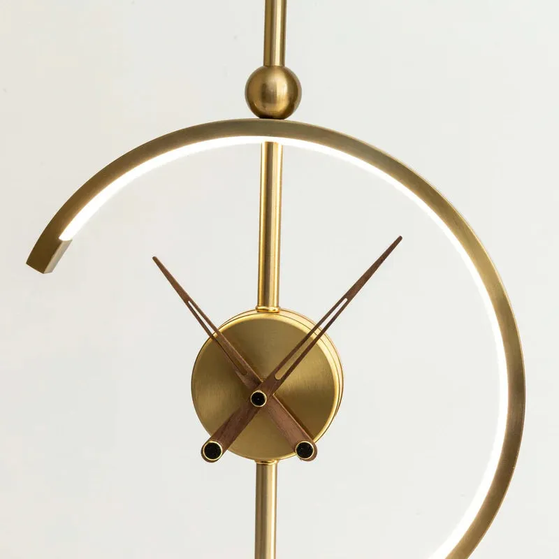 Art Deco Sculpture Tabletop Clock Lamp with Wirless Charger