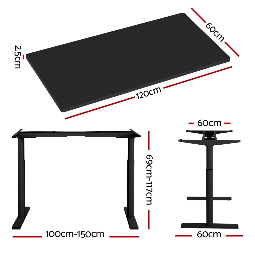 Artiss Electric Standing Desk Height Adjustable Sit Stand Desks Table Black