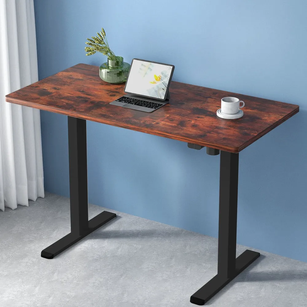 Artiss Electric Standing Desk Motorised Sit Stand Desks Table Black Brown 140cm