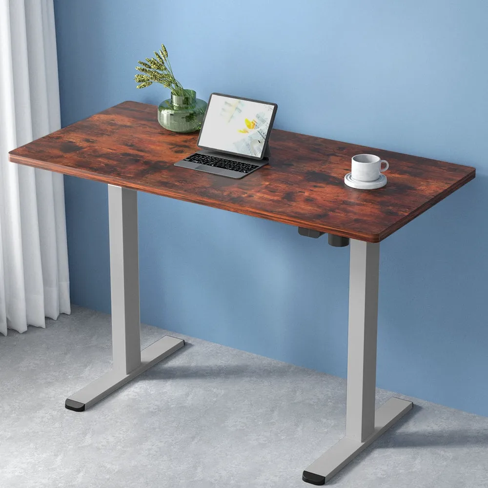 Artiss Electric Standing Desk Motorised Sit Stand Desks Table Grey Brown 140cm