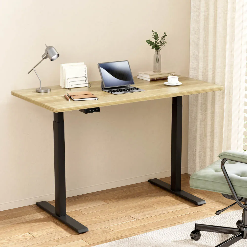 Artiss Standing Desk Electric Height Adjustable Sit Stand Desks Black Oak