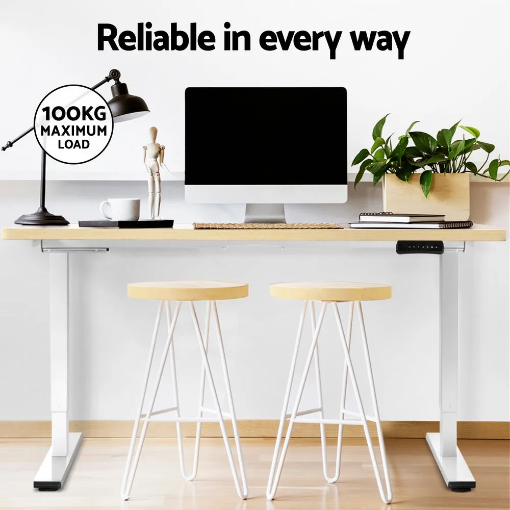 Artiss Standing Desk Electric Height Adjustable Sit Stand Desks White Oak 140cm