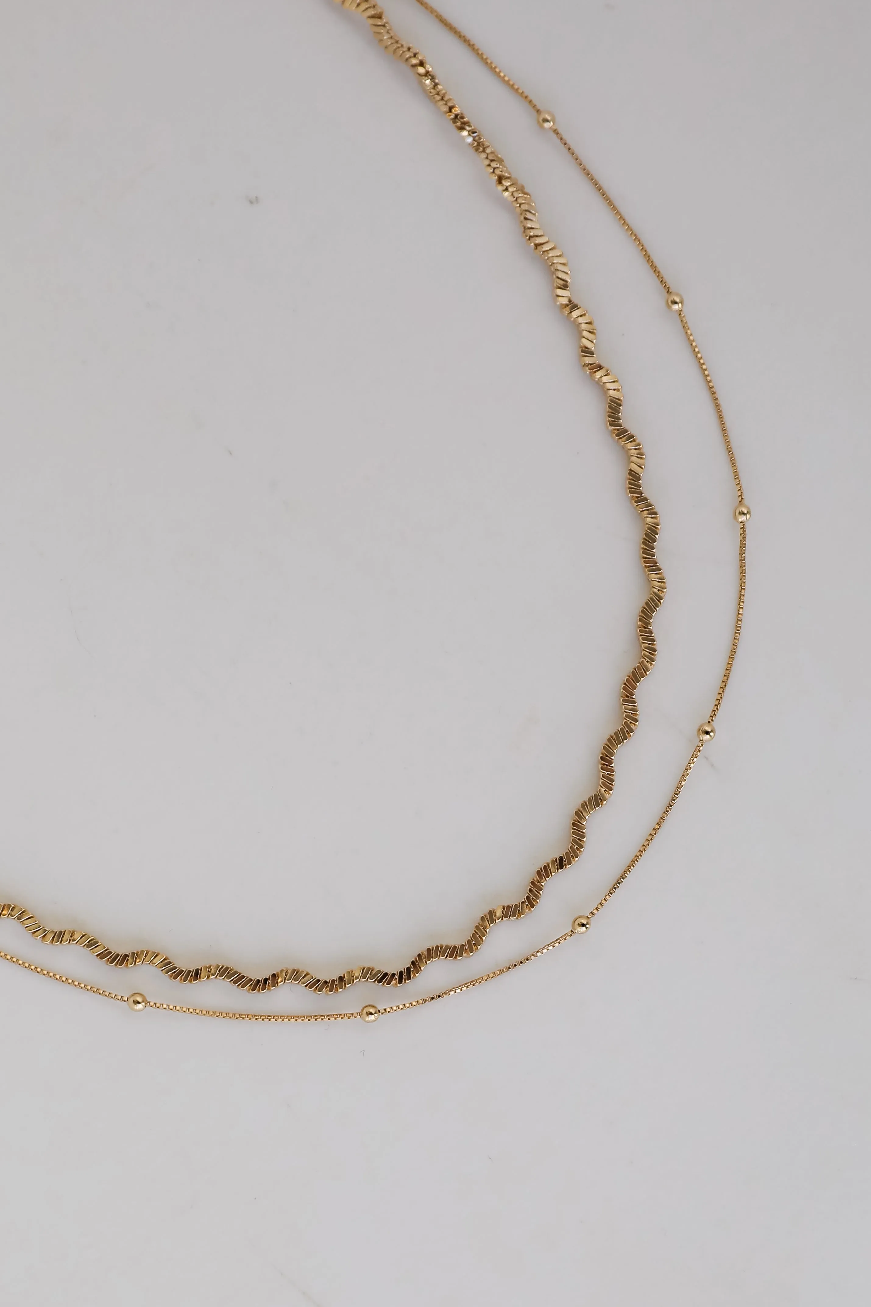 Aubree Gold Layered Chain Necklace