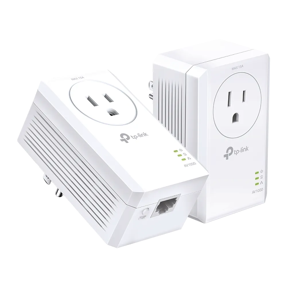 AV1000 Gigabit Passthrough Powerline Starter Kit, 2 Plugs, TP-Link