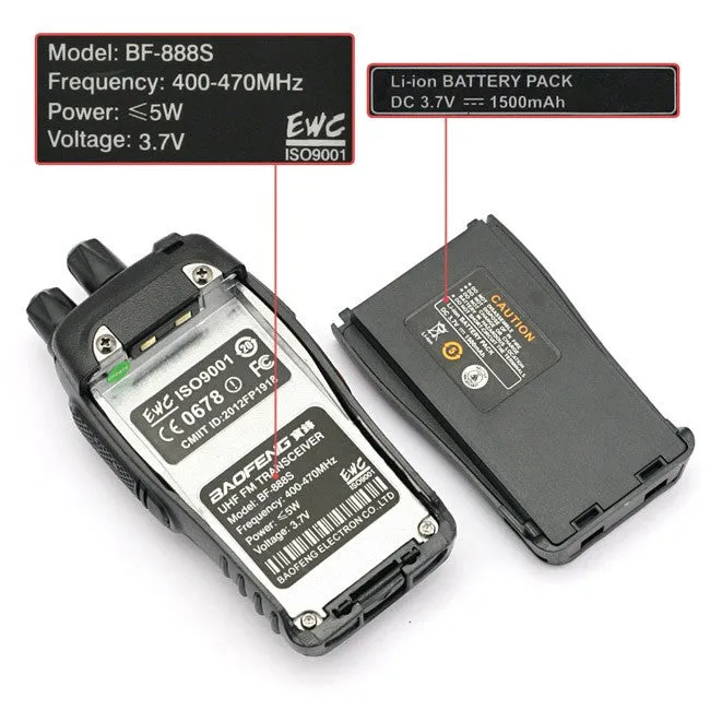 Baofeng BF-888S [6 Pack] | UHF |  5W | 16CH | CTCSS/DCS | Flashlight