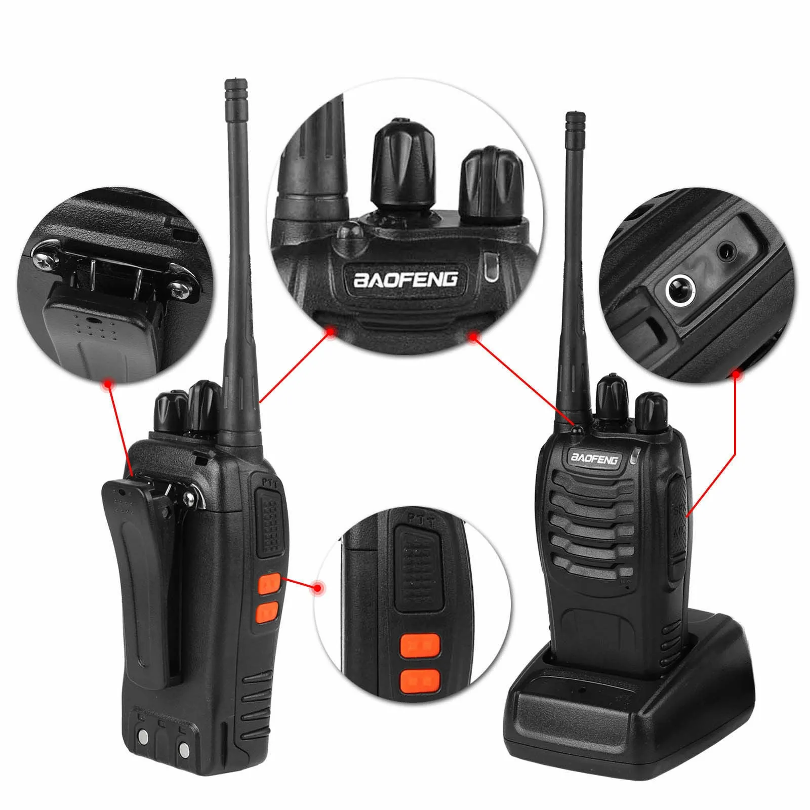 Baofeng BF-888S [6 Pack] | UHF |  5W | 16CH | CTCSS/DCS | Flashlight