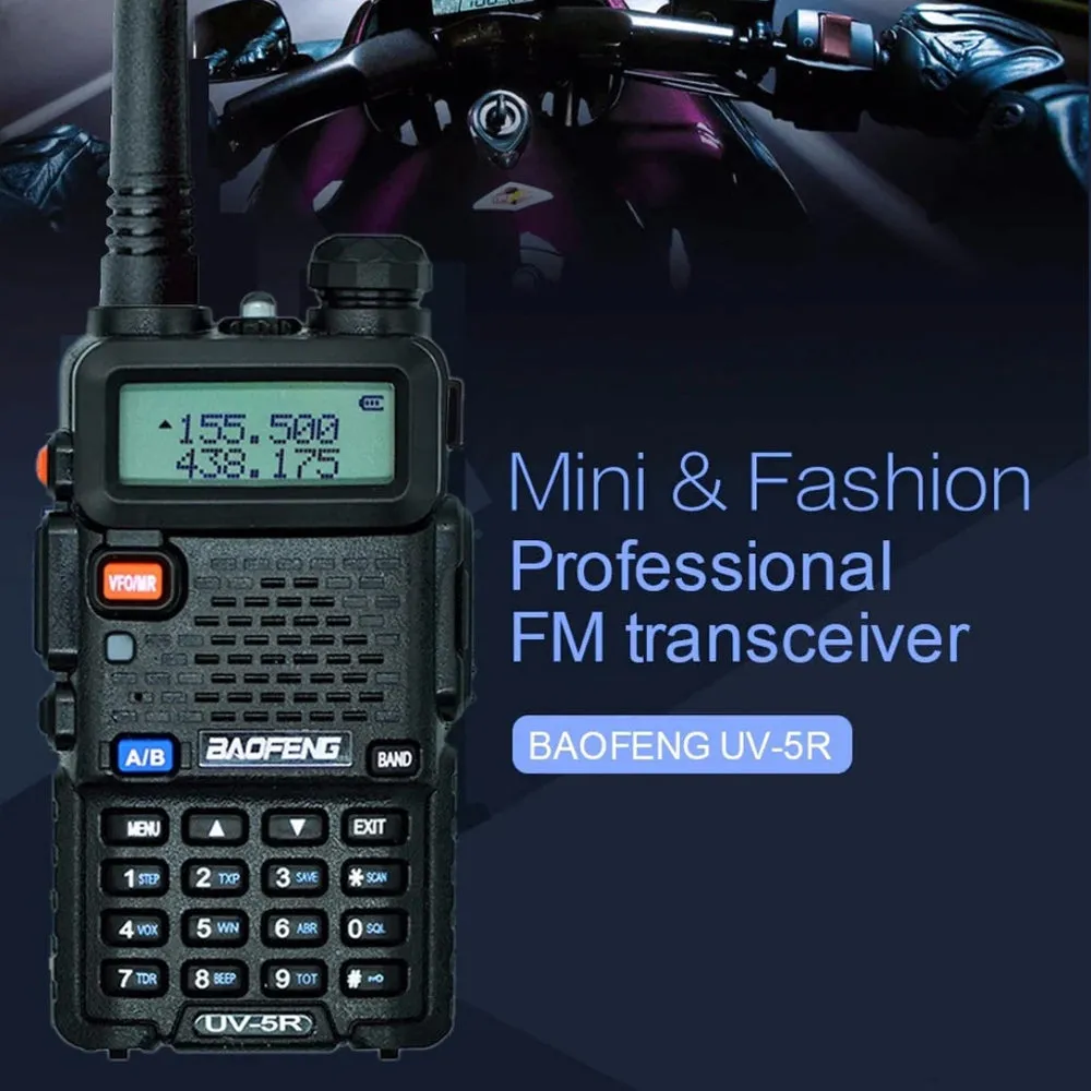 BaoFeng UV-5R (Single & Set of 2/3/4) Walkie-Talkie Dual-Band VHF/UHF Transceiver 5W PC Programmable Two-Way Radio with 128 Store Channels, 136-174/400-520MHz Frequency Range, 5km Max. Talking Range, Clear Voice Output (Black)