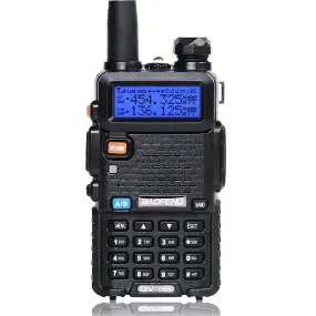 BaoFeng UV-5R (Single & Set of 2/3/4) Walkie-Talkie Dual-Band VHF/UHF Transceiver 5W PC Programmable Two-Way Radio with 128 Store Channels, 136-174/400-520MHz Frequency Range, 5km Max. Talking Range, Clear Voice Output (Black)