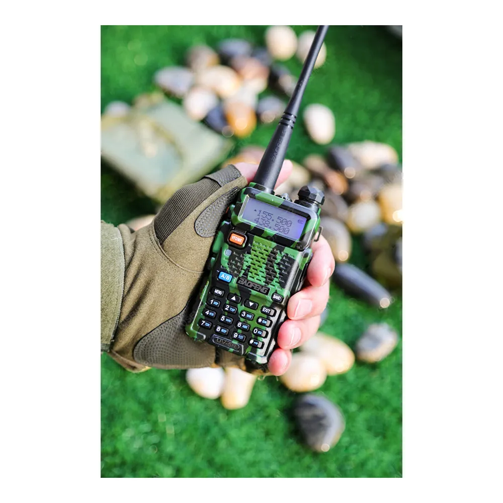 BaoFeng UV-5R (Single & Set of 2/3/4) Walkie-Talkie Dual-Band VHF/UHF Transceiver 5W PC Programmable Two-Way Radio with 128 Store Channels, 136-174/400-520MHz Frequency Range, 5km Max. Talking Range, Clear Voice Output (Green)