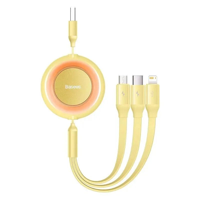 Baseus 3 in 1 Retractable USB Cable for iPhone/Android/Samsung Charger Fast Wire Charging Cable