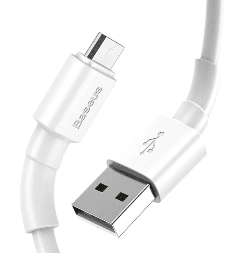 Baseus Mini White Cable USB For Micro 2.4A 1m