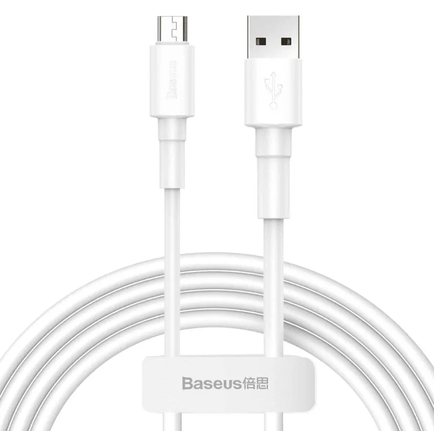 Baseus Mini White Cable USB For Micro 2.4A 1m