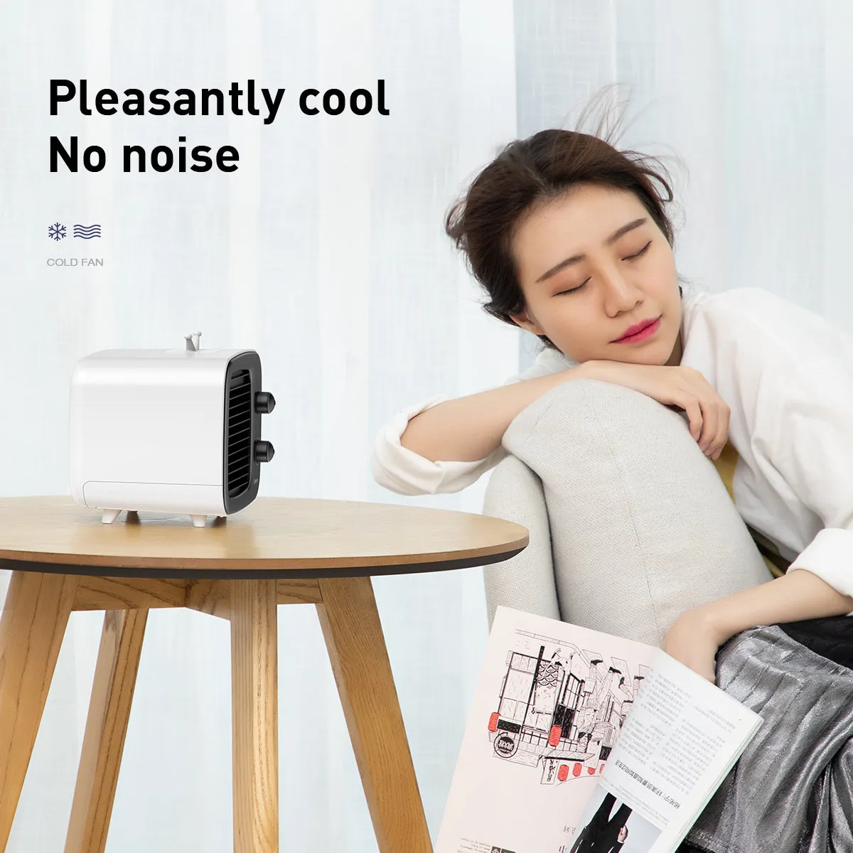 Baseus Time Desktop Evaporative Cooler Fan Windmill Air-Cooler Ice Water White Black (CXTM-21)