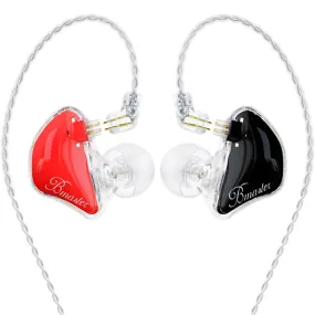 BASN Bmaster PRO 2-Pin Triple Drivers In Ear Monitor Headphones (Red-Black)