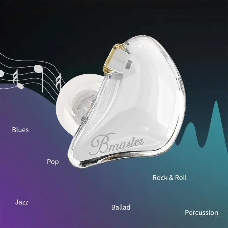 BASN Bmaster Triple Drivers In Ear Monitor Headphones (White)