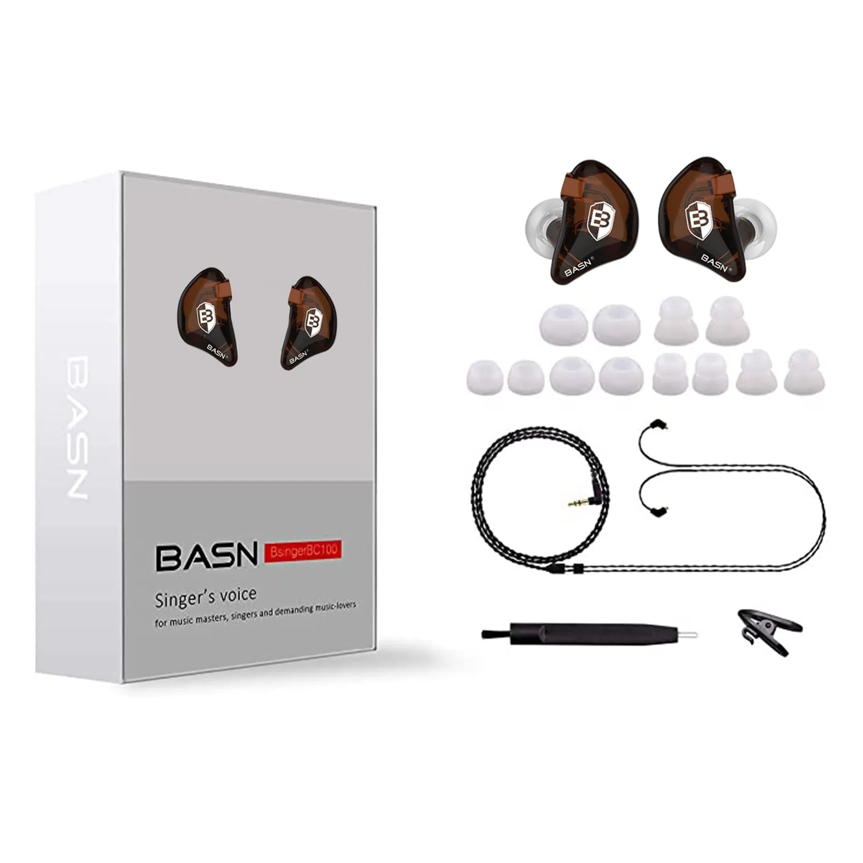 BASN Bsinger BC100 In-Ear Monitor Headphones (Brown)