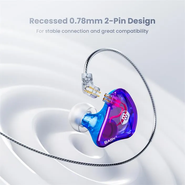 BASN Bsinger PRO 2-Pin In-Ear Monitor Headphones (Colorful)