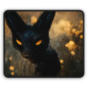 Black and Orange Kitty Gaming Mouse Pad