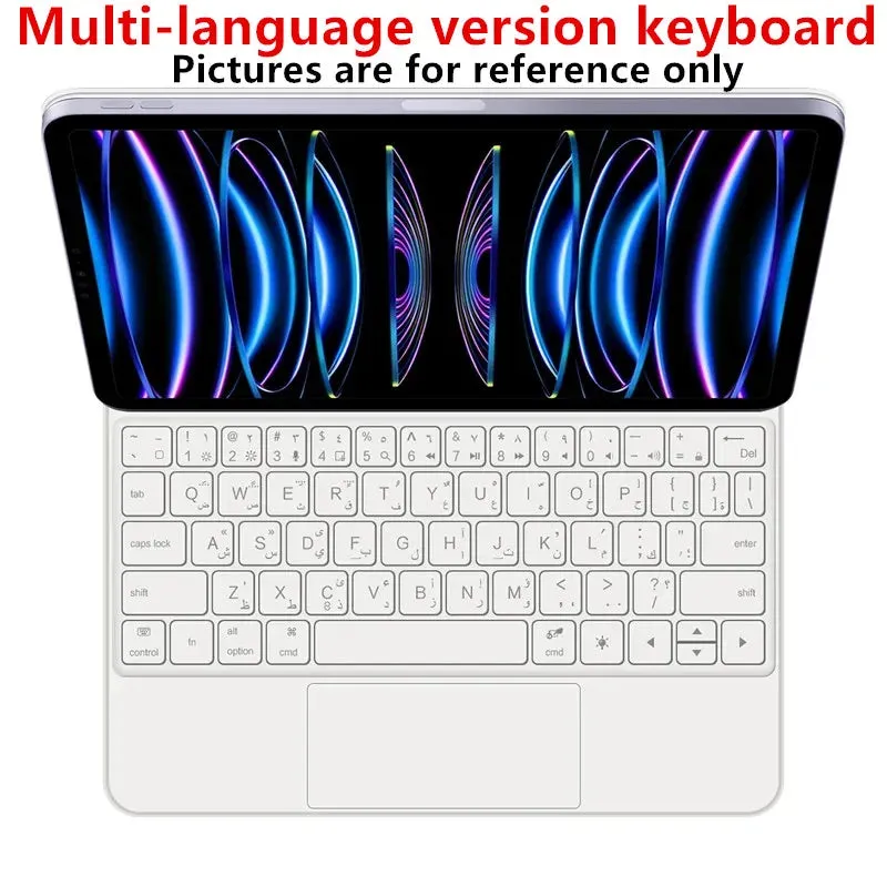 Blacklight Magic Keyboard for iPad Pro 11 12.9 10th 2022 2021 2020 2018 Air 5 4 10.9 Tablet Case German Spanish Arabic Keyboard