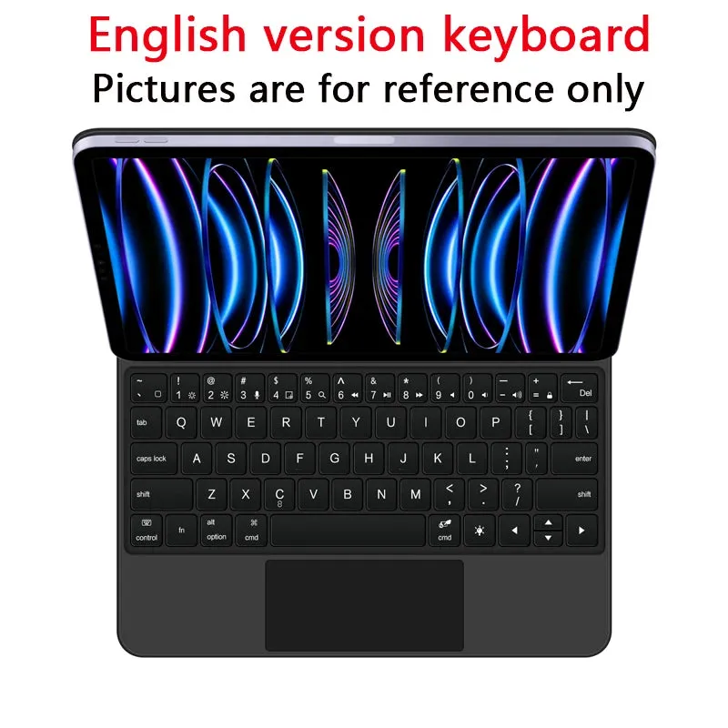 Blacklight Magic Keyboard for iPad Pro 11 12.9 10th 2022 2021 2020 2018 Air 5 4 10.9 Tablet Case German Spanish Arabic Keyboard