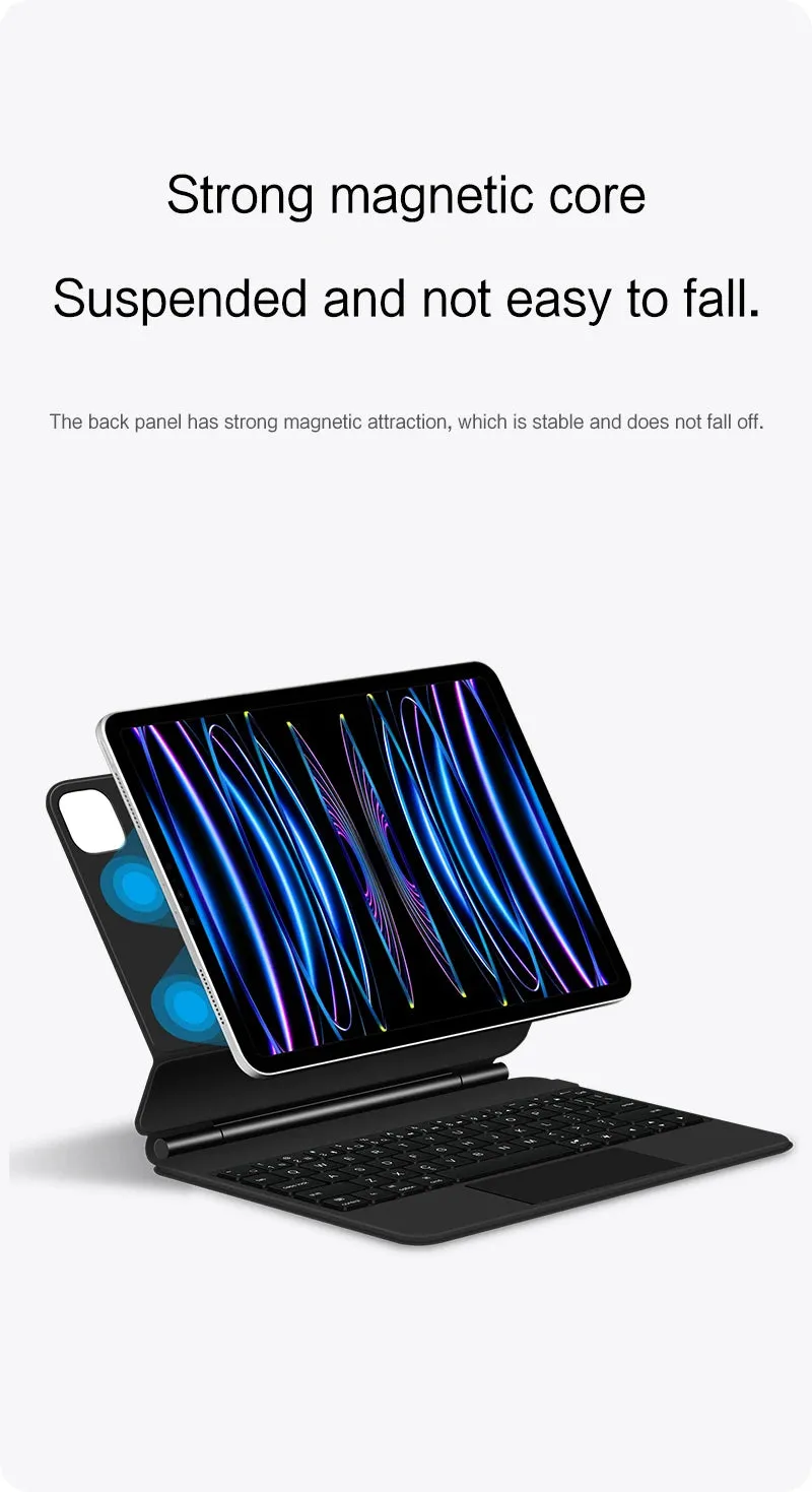 Blacklight Magic Keyboard for iPad Pro 11 12.9 10th 2022 2021 2020 2018 Air 5 4 10.9 Tablet Case German Spanish Arabic Keyboard