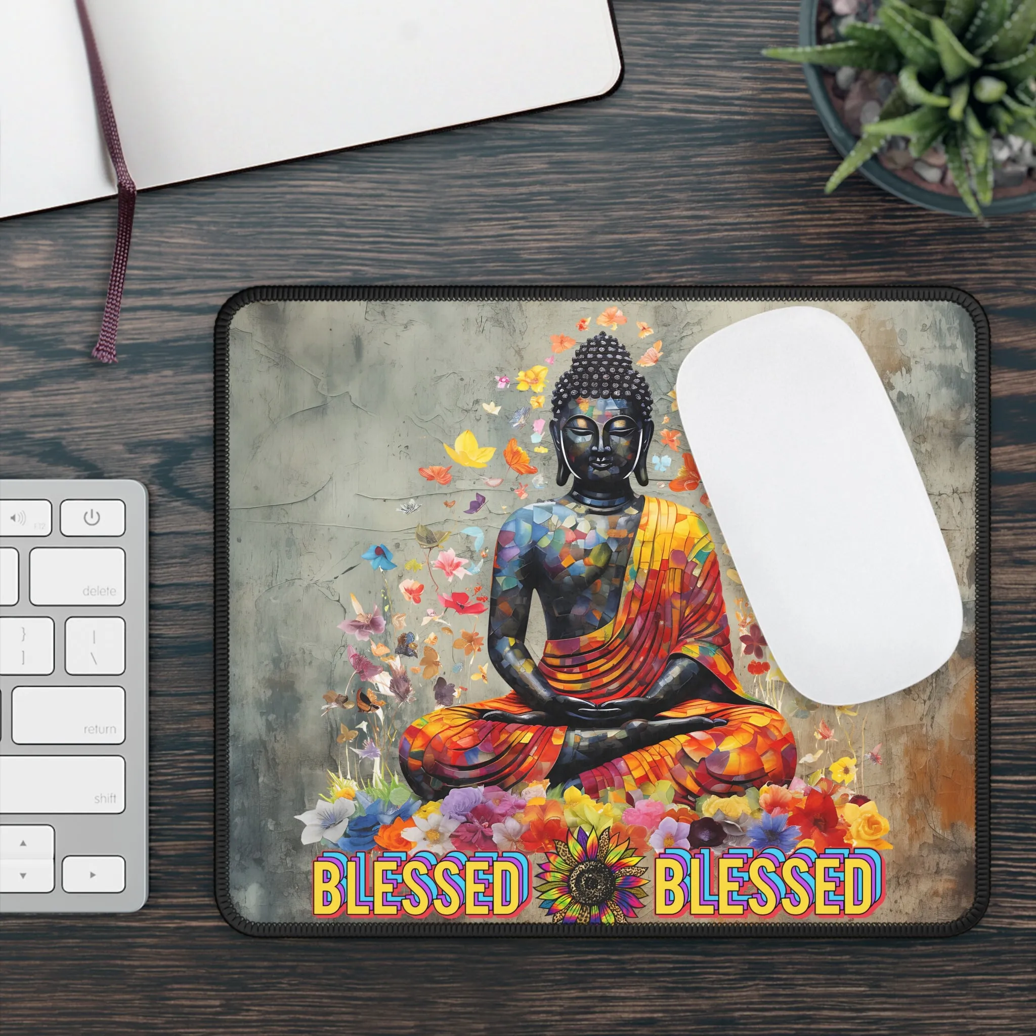 Blessed Yoga Mouse Pad, Unique Gift For Meditation And Yoga Lover, Cute Yoga Mouse Pad, Mindful Yoga Gift, Yoga lover Mouse Pad, Yoga Instructor Gift, Gift For Yoga lovers, Gift For Yogi.