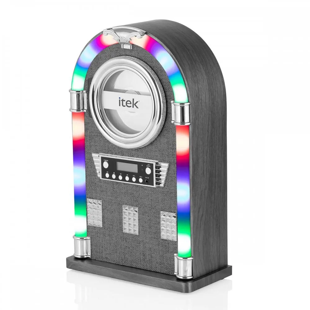 Bluetooth Fabric Tabletop CD Jukebox with FM Radio