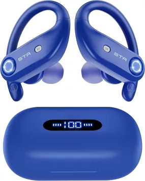 Bluetooth Headphones with 2200mAh Wireless Charging Case