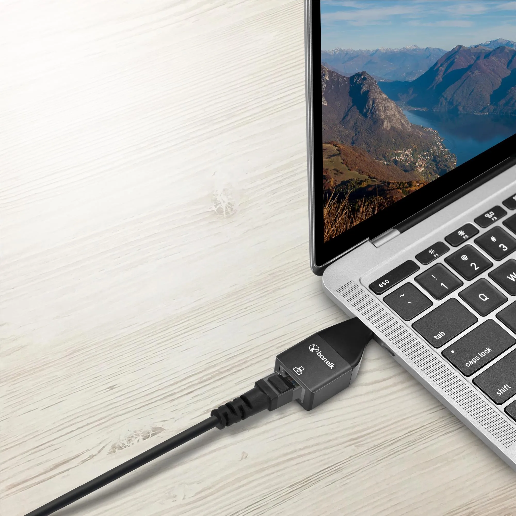 Bonelk USB-C to Ethernet Adapter (Black)