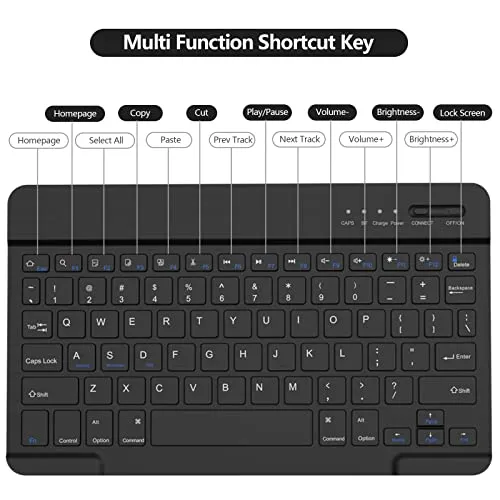 BQSS Keyboard Case,Wireless Magnetic Detachable Keyboard for iPad 9th/8th/7th, for iPad Air 3rd Gen Stand Tablet Cover with Built-in Pencil Holder(Black)