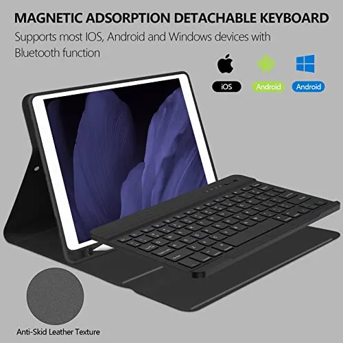 BQSS Keyboard Case,Wireless Magnetic Detachable Keyboard for iPad 9th/8th/7th, for iPad Air 3rd Gen Stand Tablet Cover with Built-in Pencil Holder(Black)