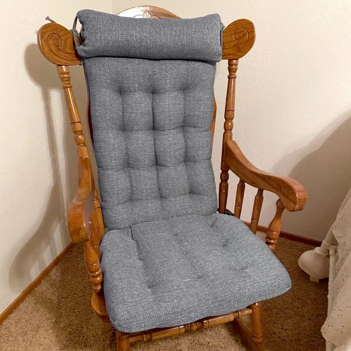 Brisbane Colonial Blue Rocker Back Extender Pillow - Headrest