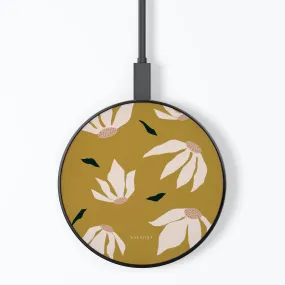 Burnt Yellow Flowers Wireless Charger