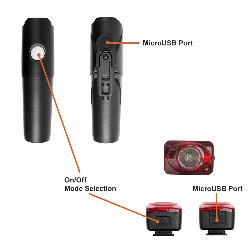 BV Rechargeable Headlight and Taillight | BV-L-CHROMIUM1000