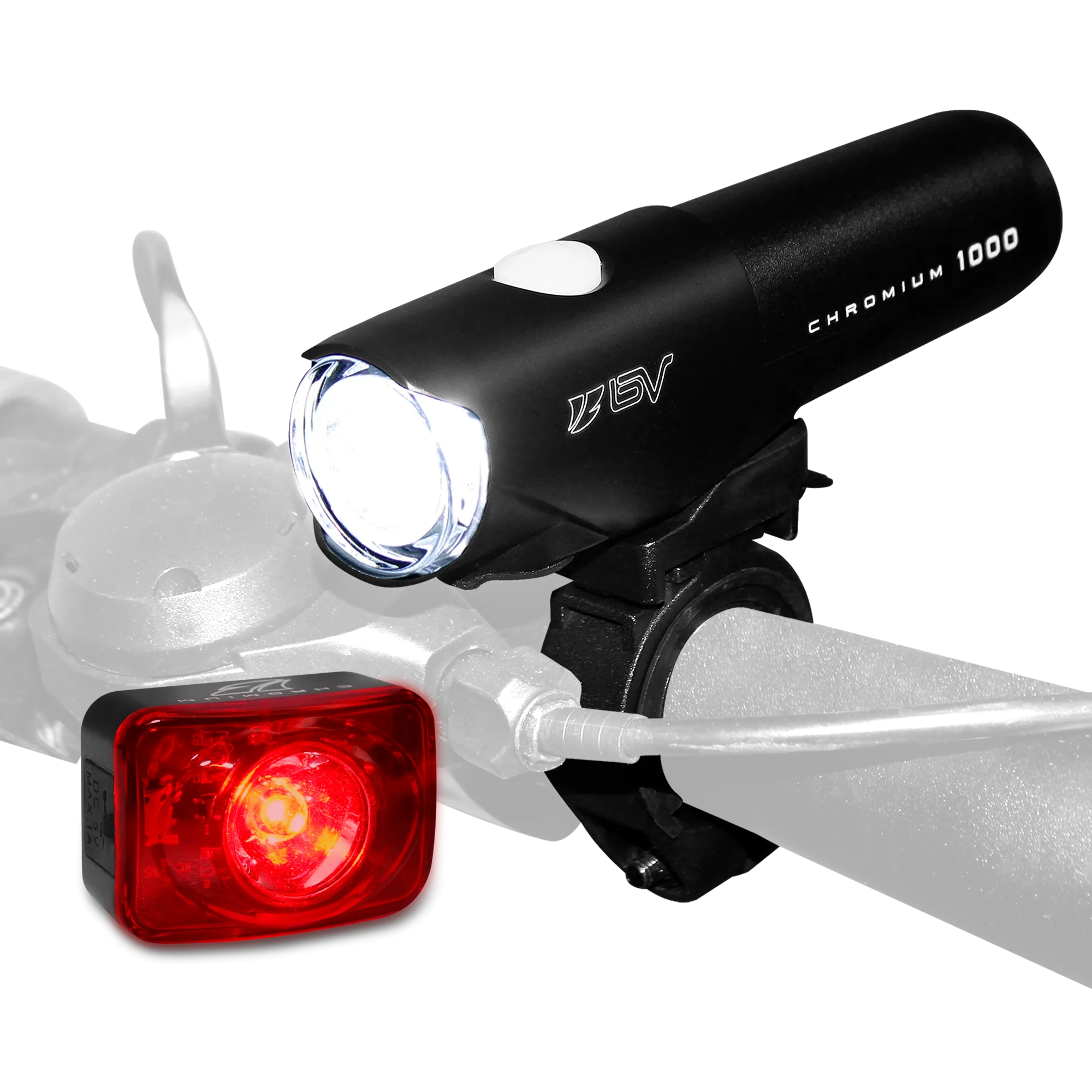 BV Rechargeable Headlight and Taillight | BV-L-CHROMIUM1000