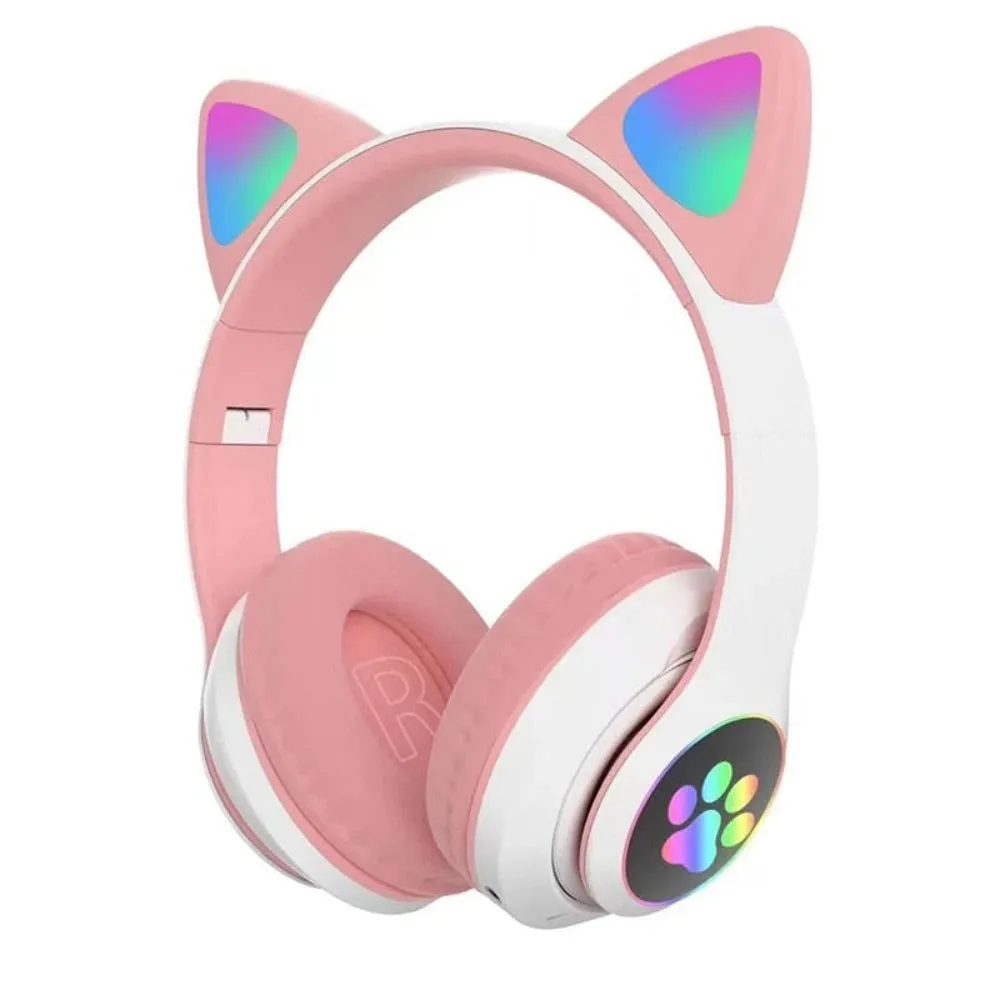 Cartoon LED Cat Ear Bluetooth Headphones