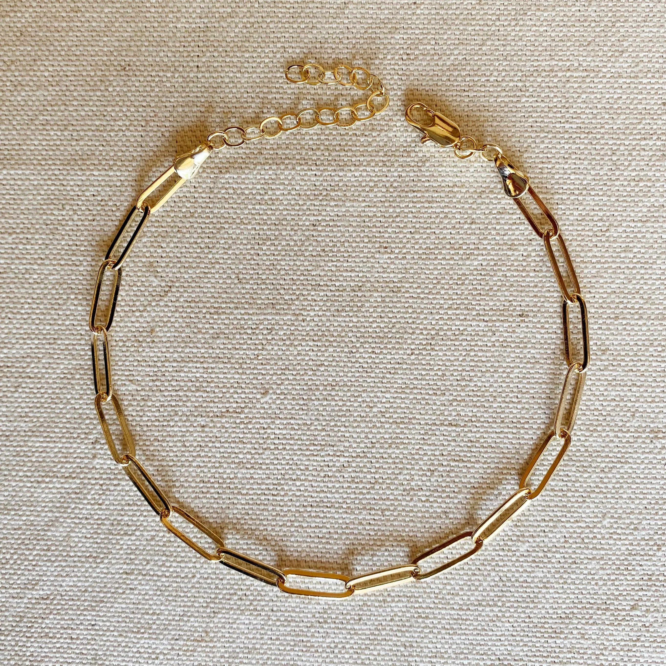 CLASSIC PAPERCLIP CHAIN ANKLET | GOLD FILLED