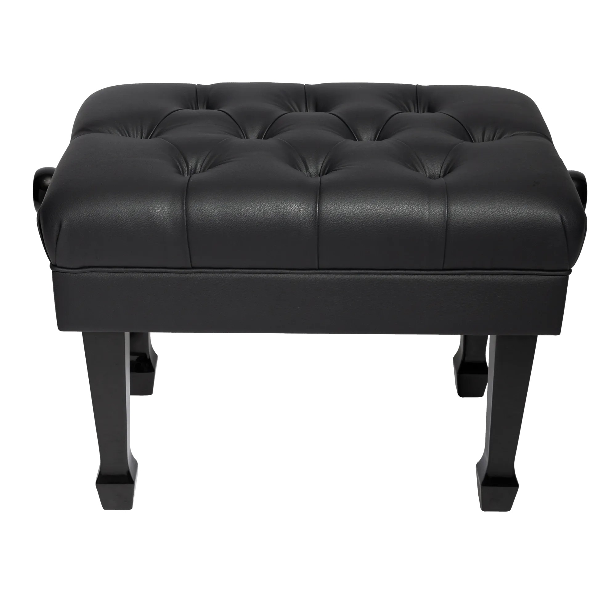 Crown Deluxe Skirted & Tufted Hydraulic Height Adjustable Piano Bench (Black)