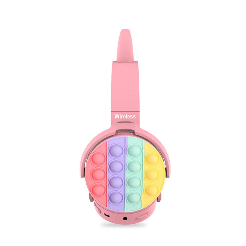 Cute Cat Ears Bluetooth LED Wireless Headphones with Microphone Control