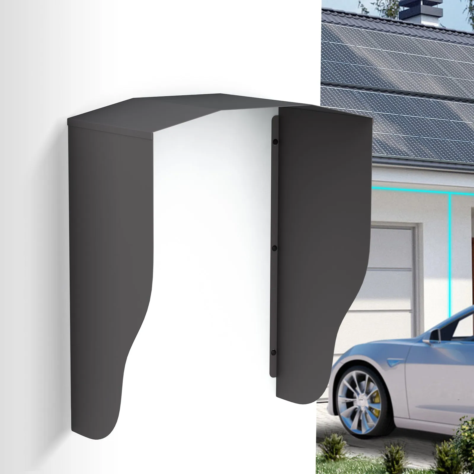 Daolar Wallbox Protect Cover Stainless Steel, Rain Protection, UV Protection, Sun Protection, Weatherproof for Charging Station