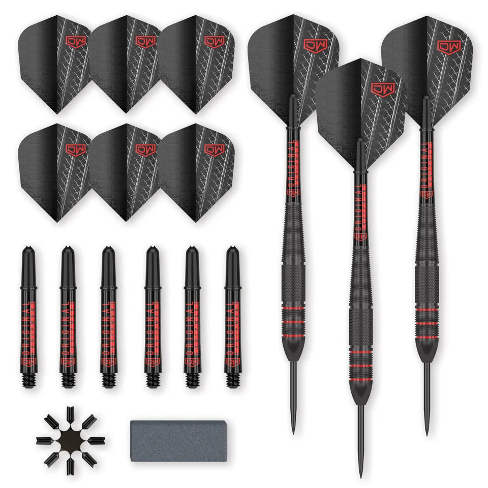 Dart World Charger Black Coated Steel Tip Darts - 25gm