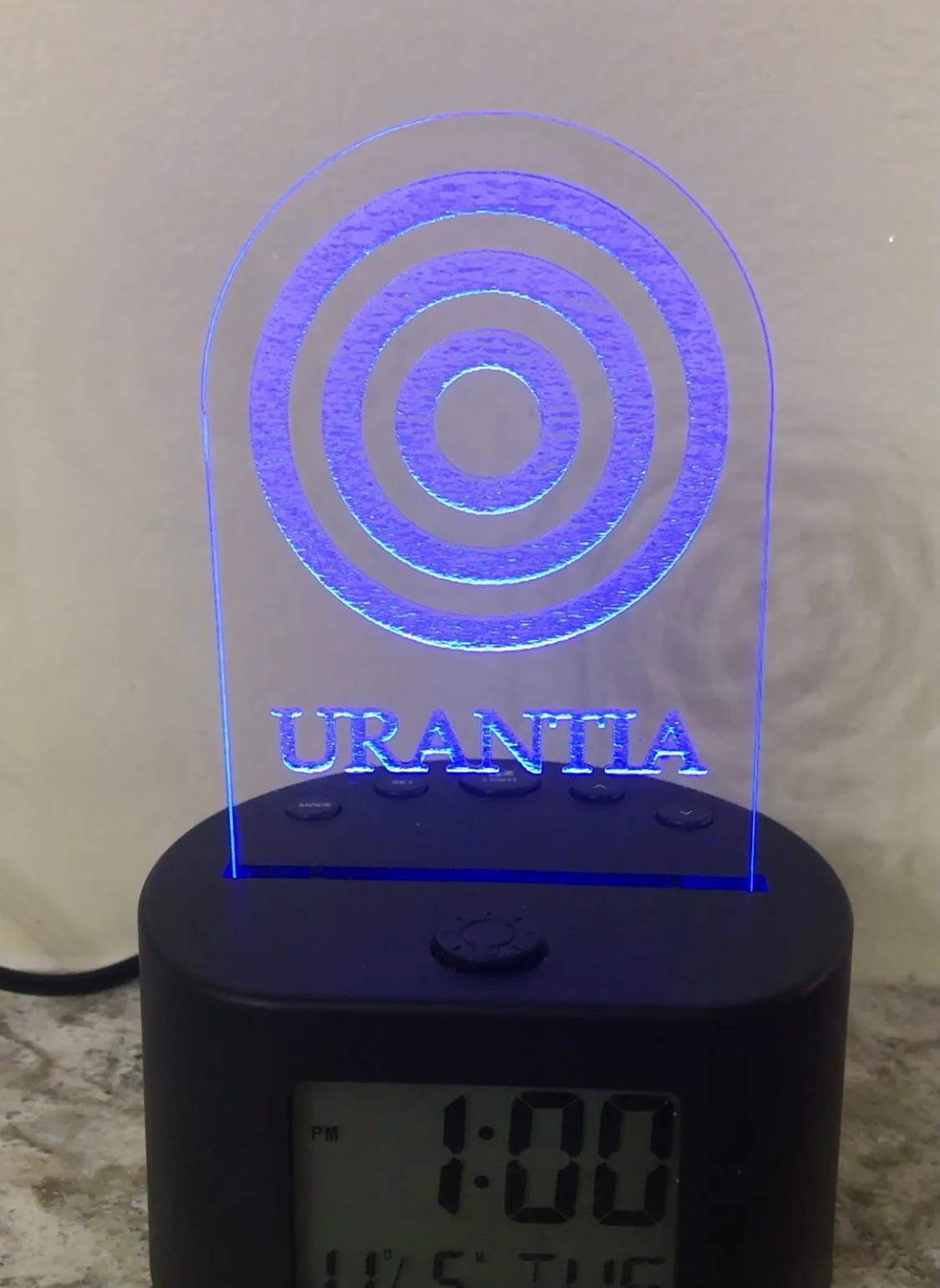 Desk Lamp (Small 6" x 3") Digital Clock LED – "Urantia"