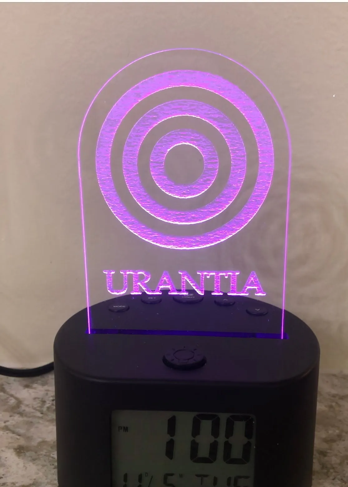 Desk Lamp (Small 6" x 3") Digital Clock LED – "Urantia"