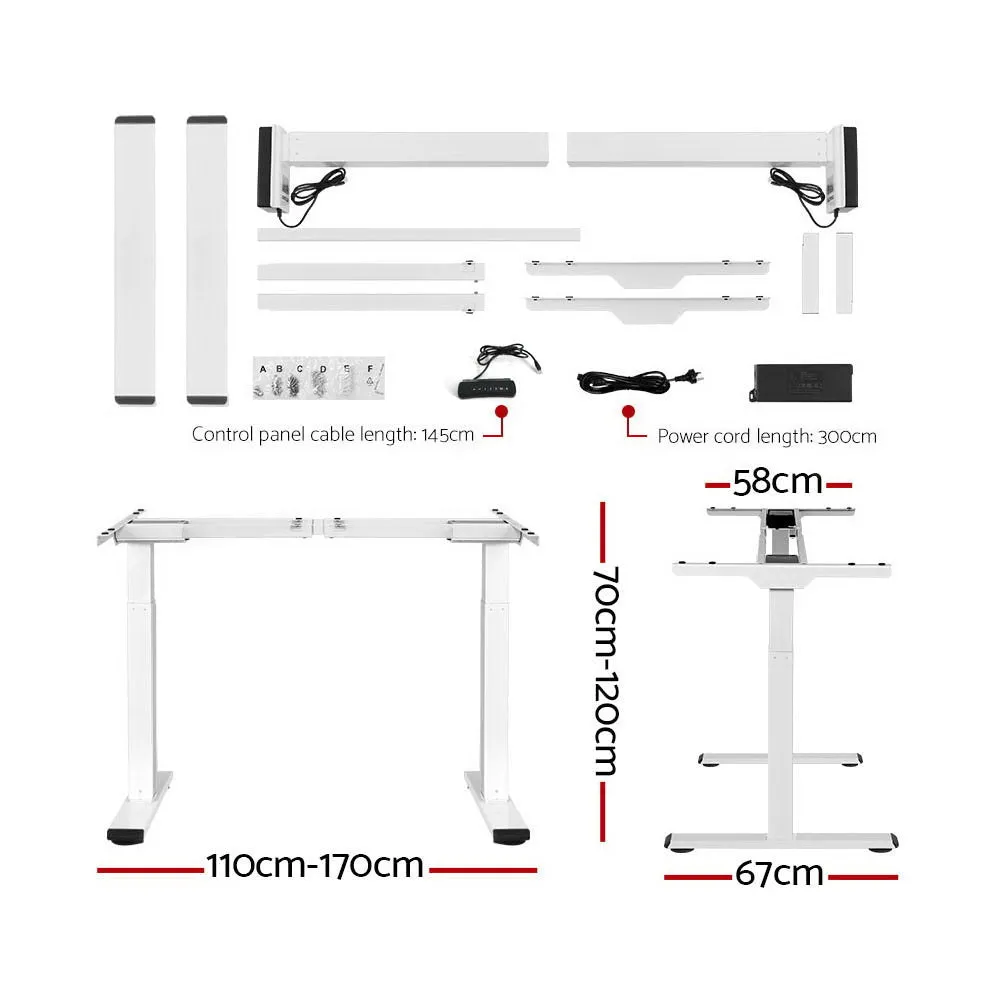 Dual Motor Adjustable Standing Desk Frame & Desktop Set - Artiss