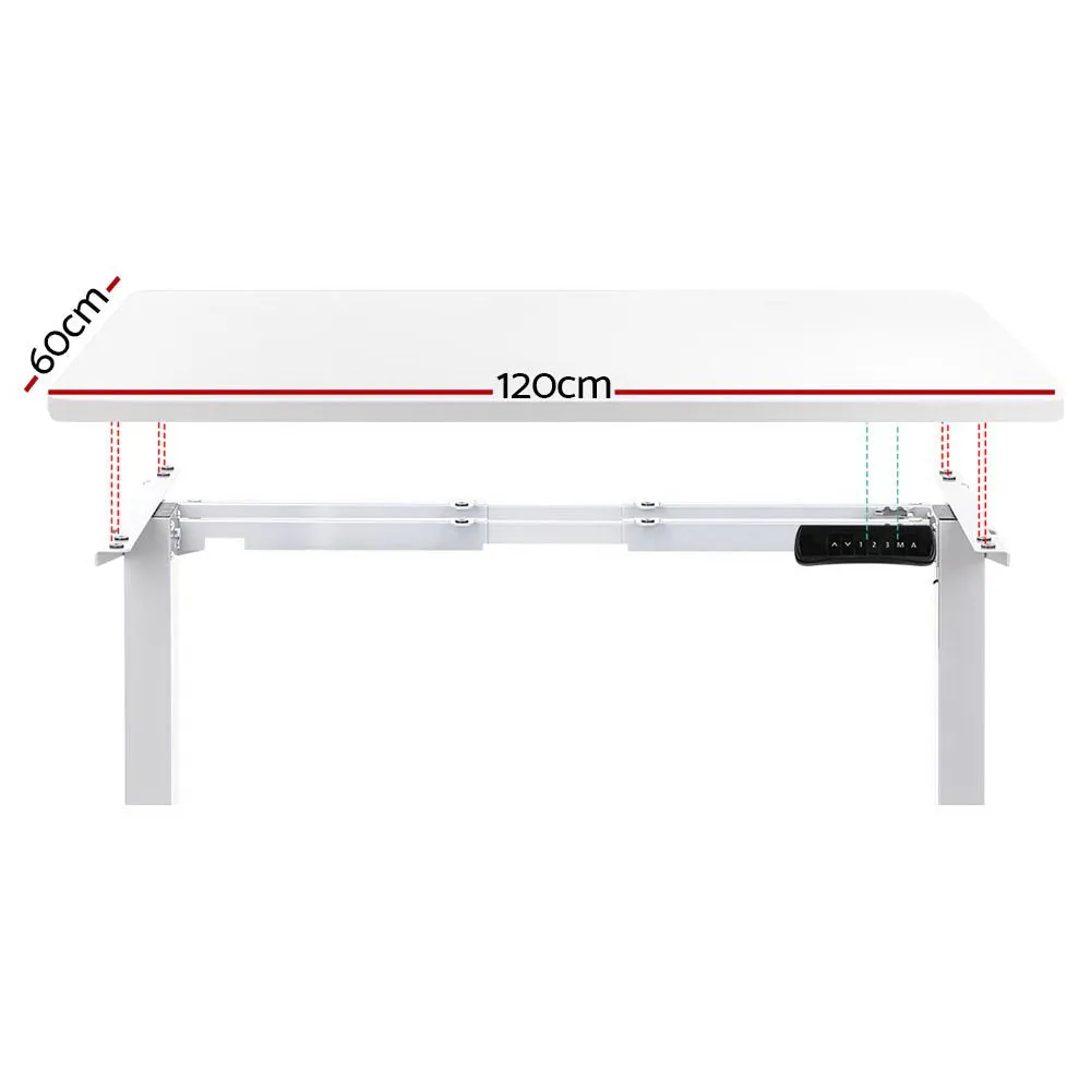 Dual Motor Height Adjustable Desk 120CM White - Artiss