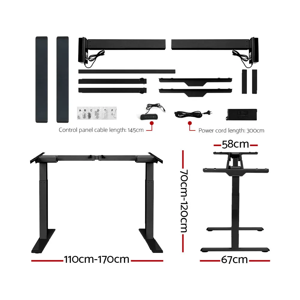 Dual Motor Height Adjustable Standing Desk, 140CM, Artiss