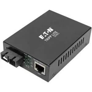 Eaton Tripp Lite Series Gigabit Singlemode Fiber to Ethernet Media Converter, POE  - 10/100/1000 SC, 1310 nm, 20 km (12.4 mi.)