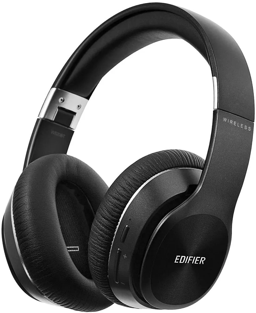 Edifier W820BT Bluetooth Headphones - Foldable Wireless Headphone with 80-Hour Long Battery Life (Black)