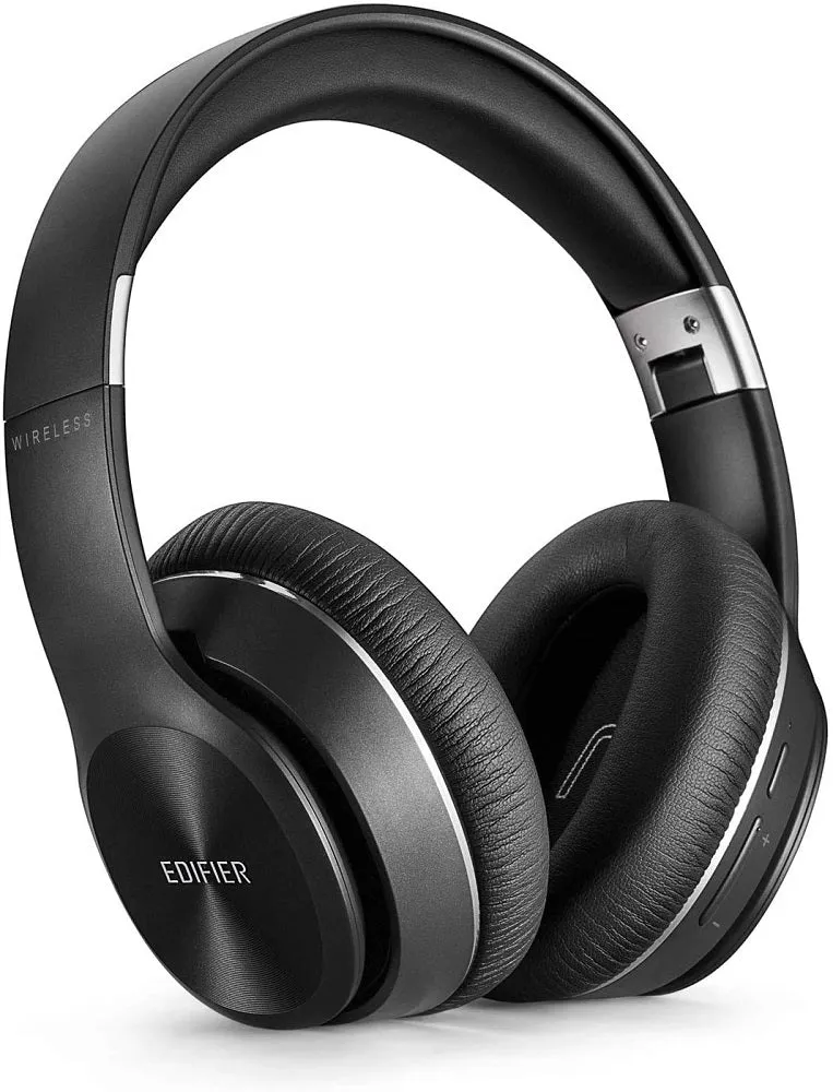 Edifier W820BT Bluetooth Headphones - Foldable Wireless Headphone with 80-Hour Long Battery Life (Black)